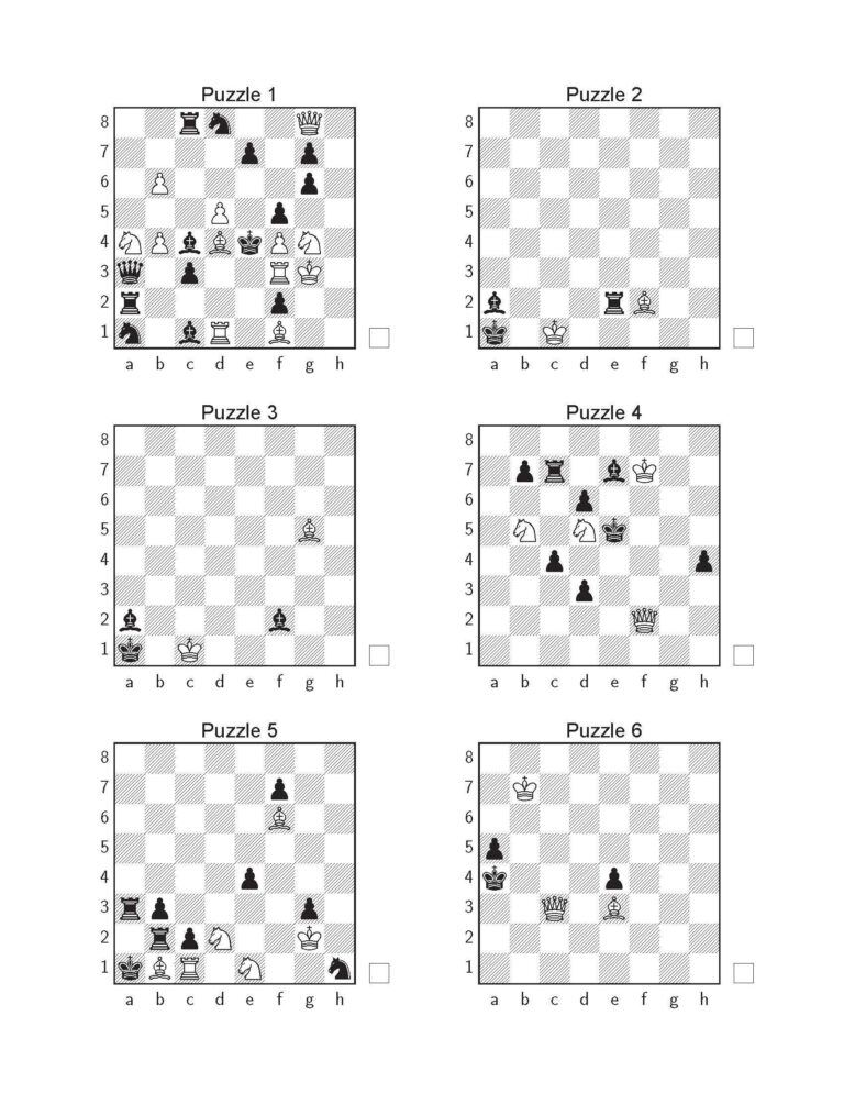 1500 Chess Puzzles In Two Moves Printable PDF With Answers 