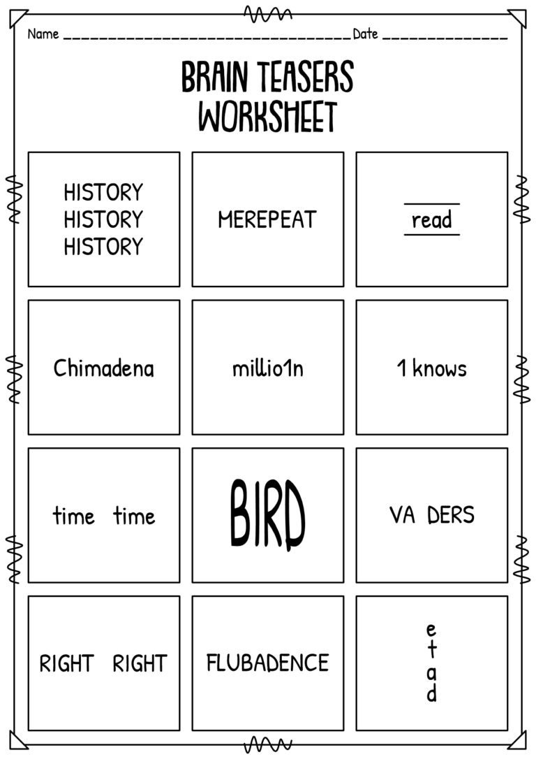 18 Brain Teasers Worksheets Free PDF At Worksheeto