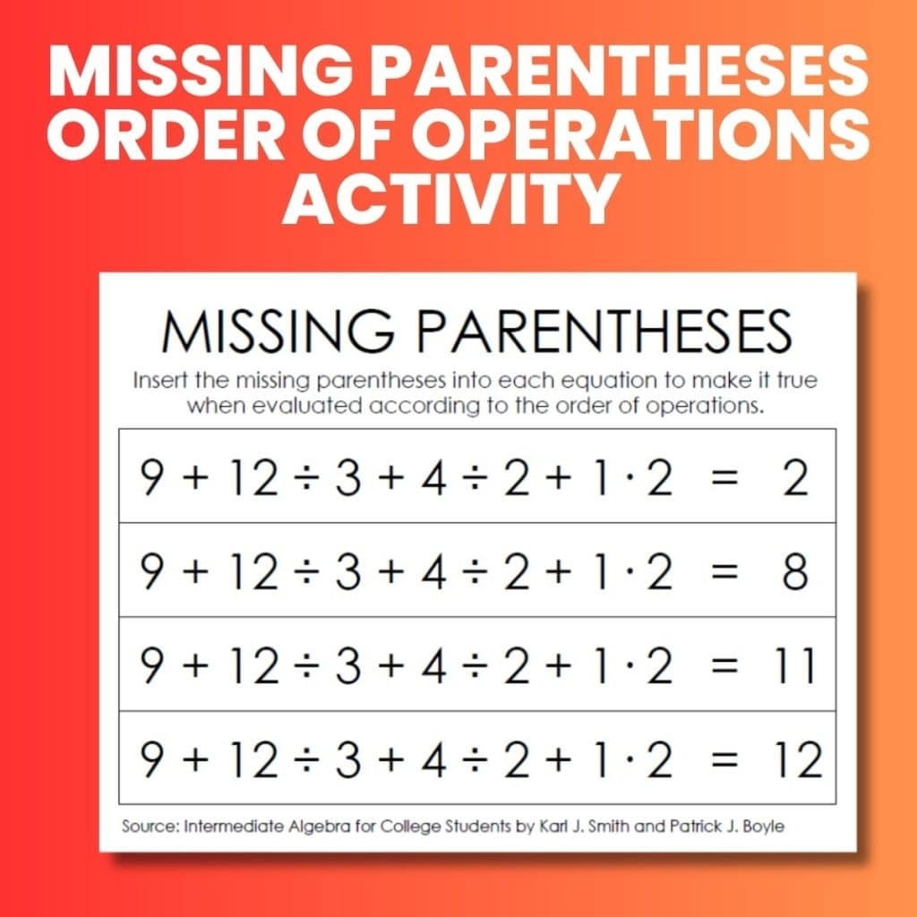 Order Of Operations Puzzle Worksheets Pdf