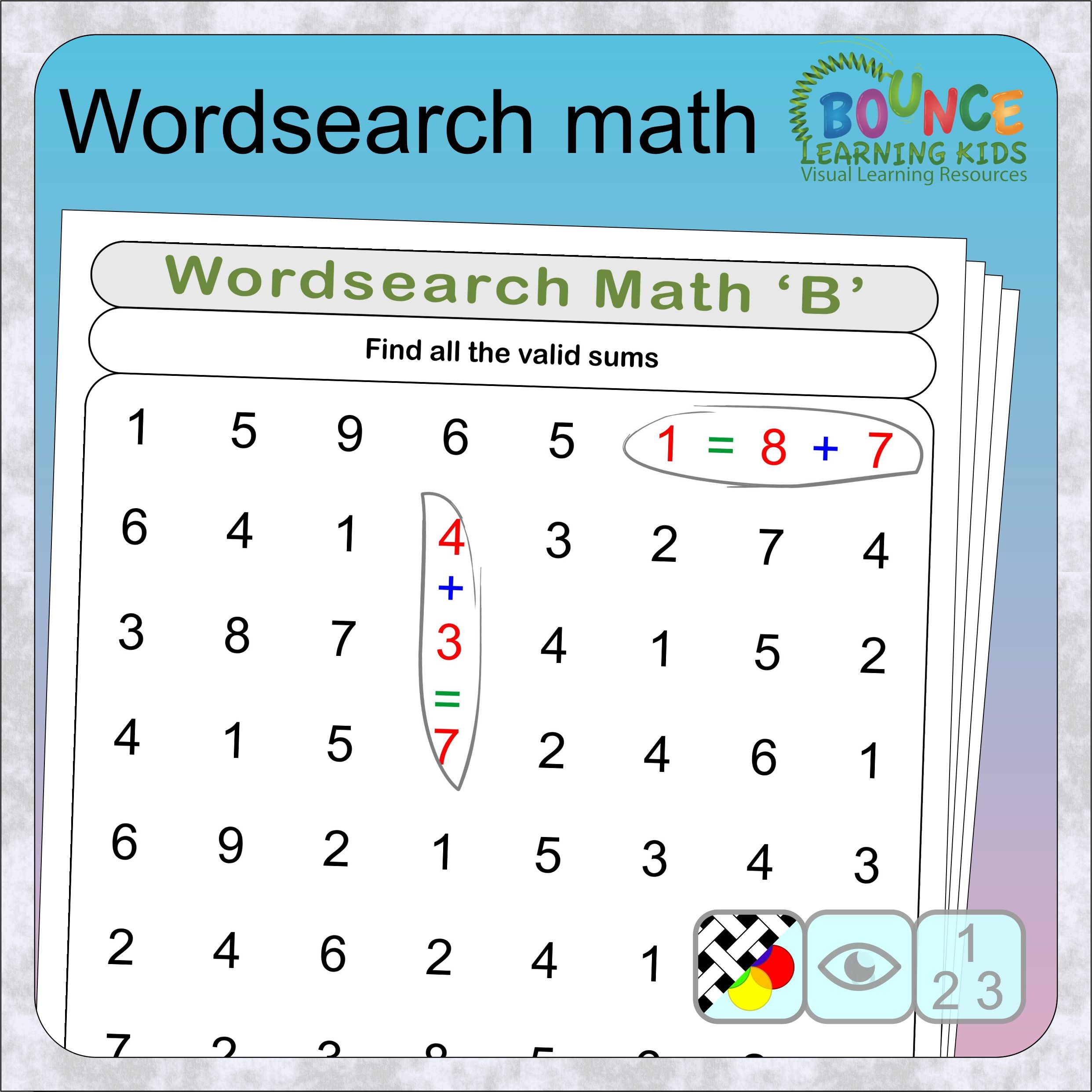 Math Word Search Puzzle Worksheets