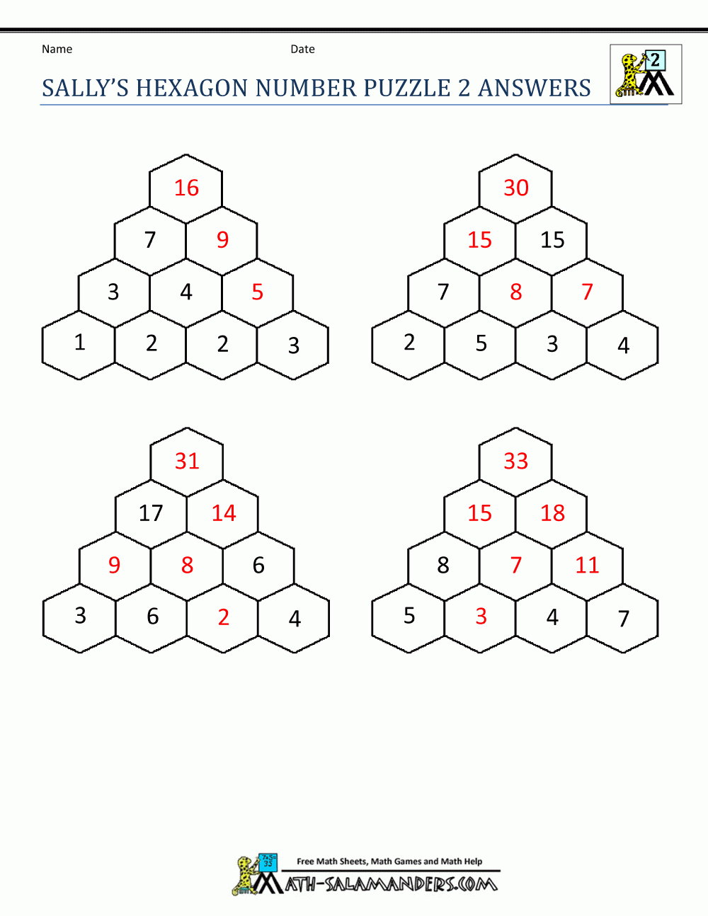2nd Grade Math Puzzles