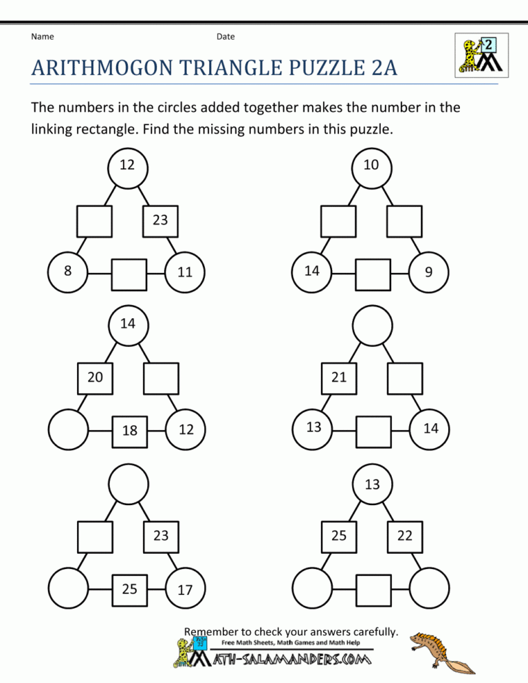 2nd Grade Math Puzzles