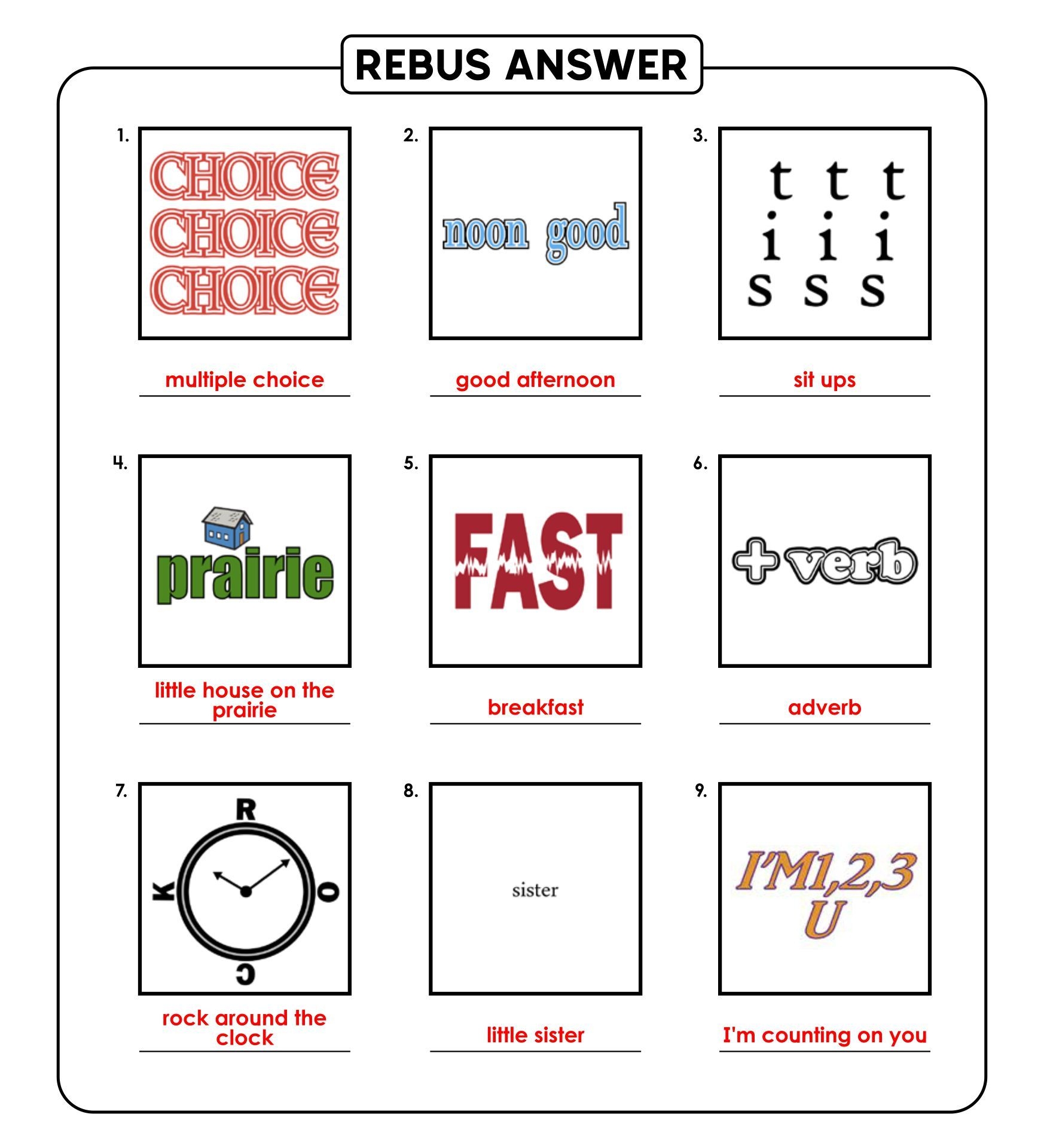 300 Free Printable Rebus Puzzles With Answers ESL Vault Worksheets Library