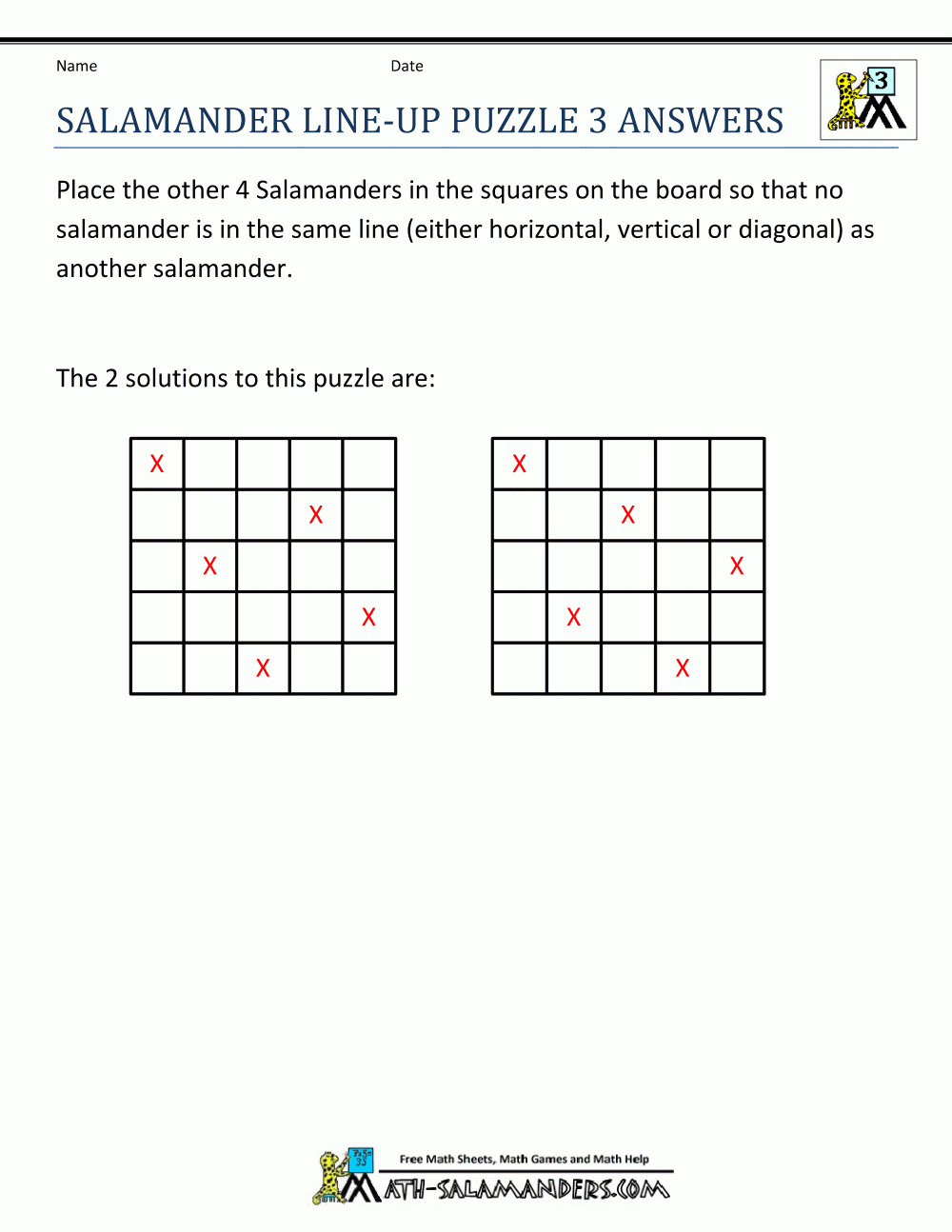 3rd Grade Math Puzzles Worksheets