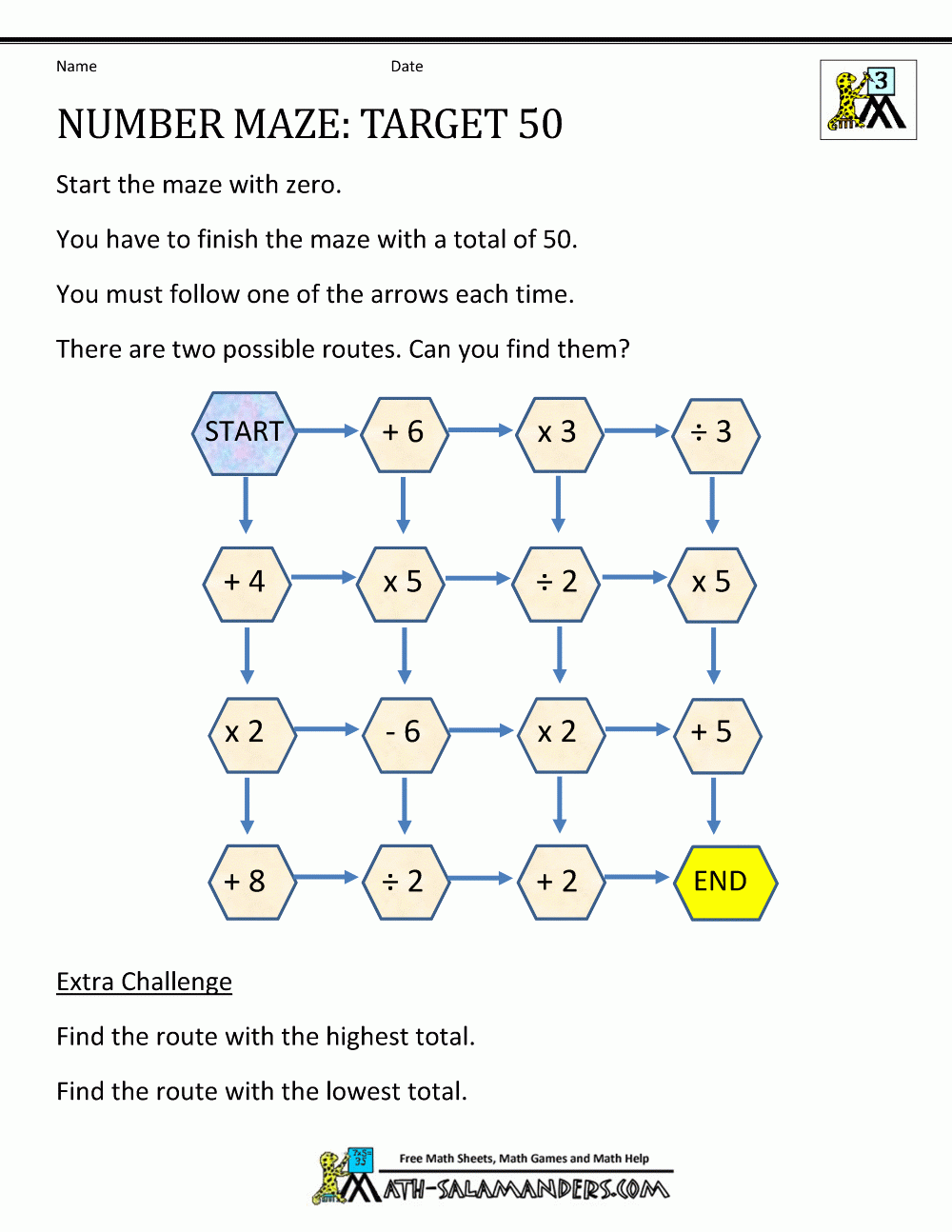 3rd Grade Math Puzzles Worksheets