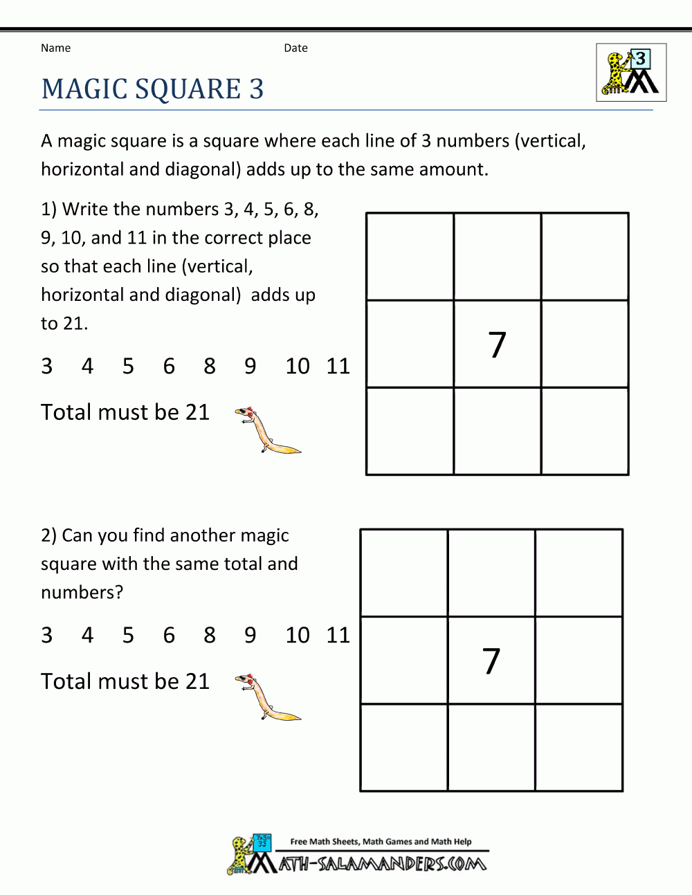3rd Grade Math Puzzles Worksheets