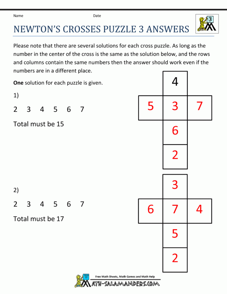 3rd Grade Math Puzzles Worksheets Worksheets Library