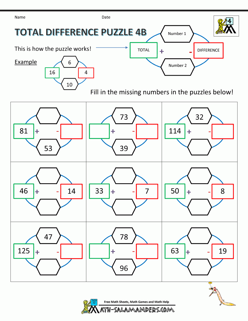 4th Grade Math Puzzles