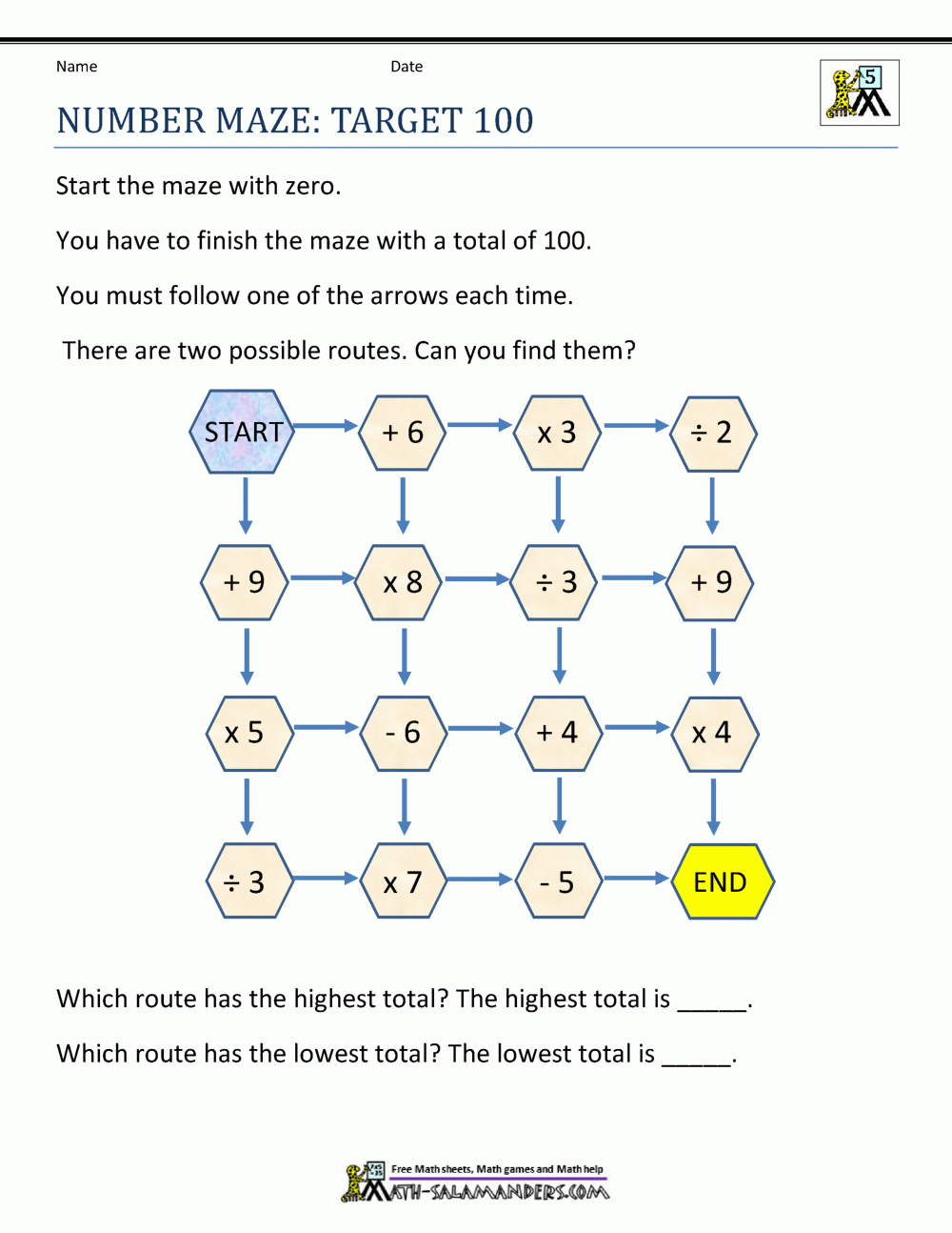 5th Grade Math Puzzles