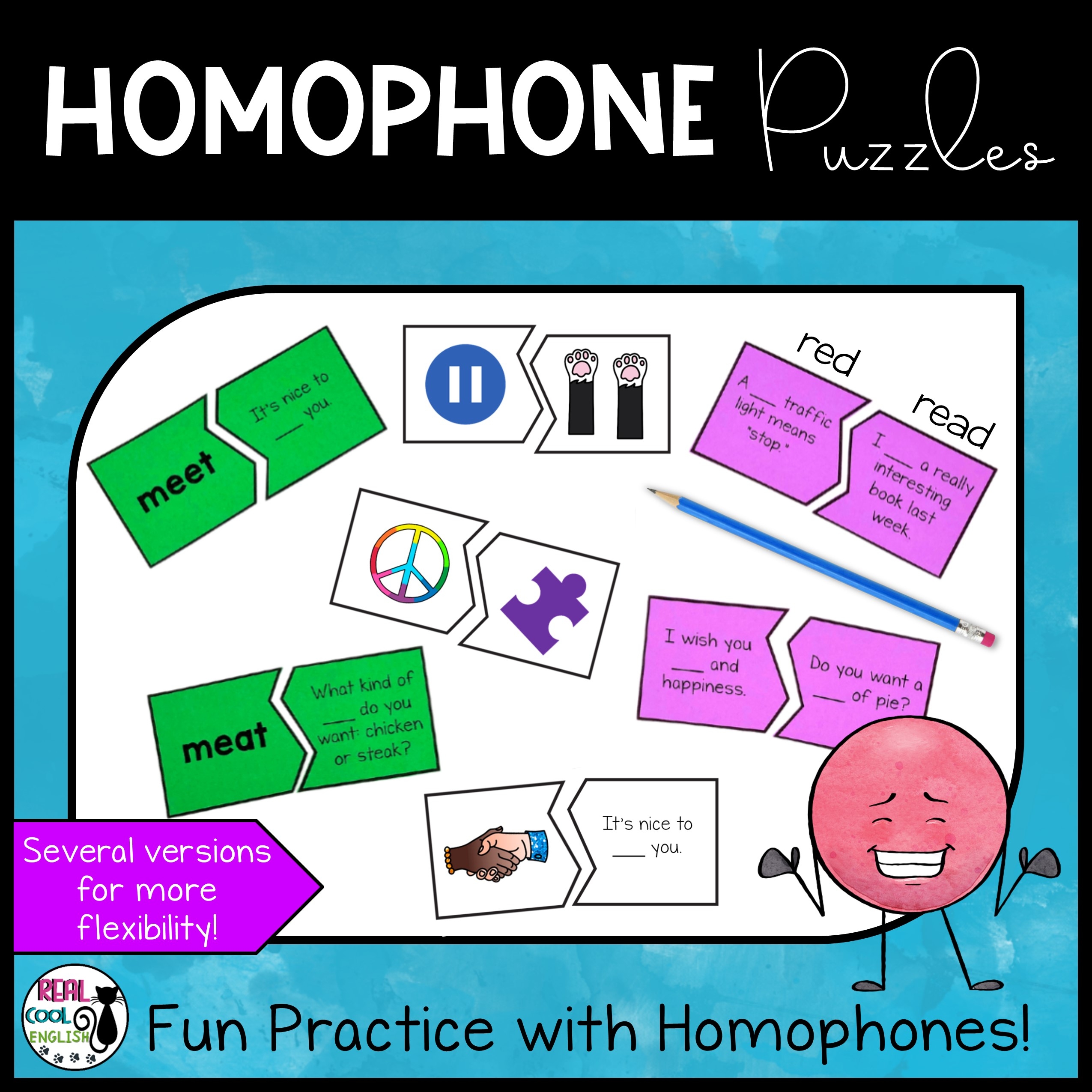Homophones Puzzle Worksheets