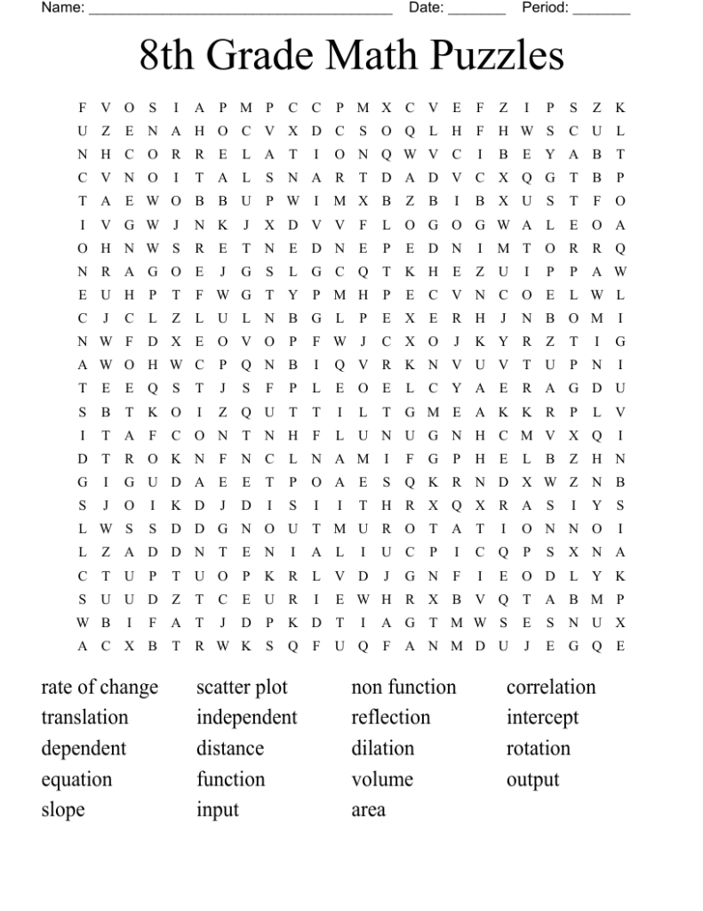 Math Puzzle Worksheets 8th Grade - Puzzle Worksheets Printable