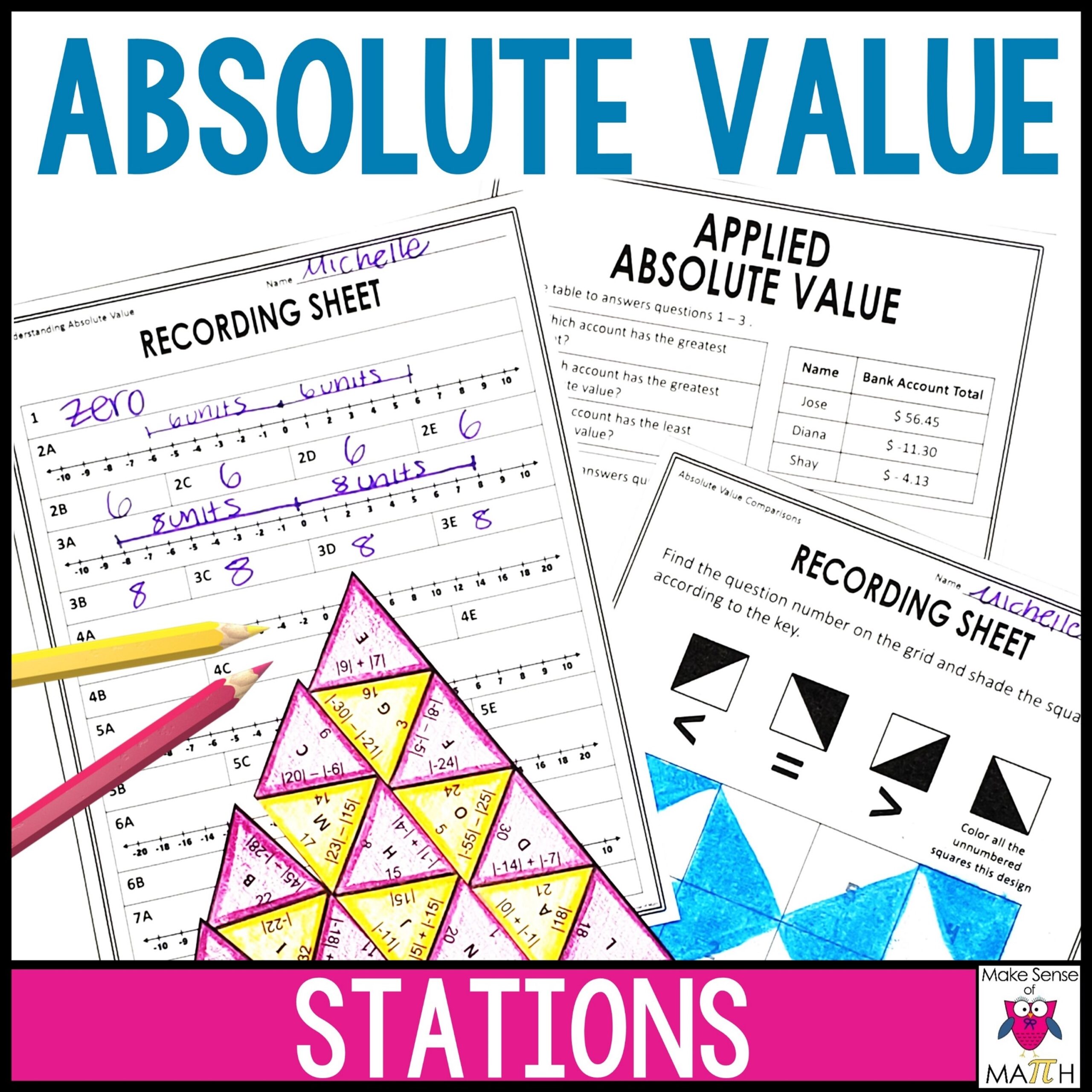 Absolute Value Puzzle Worksheet