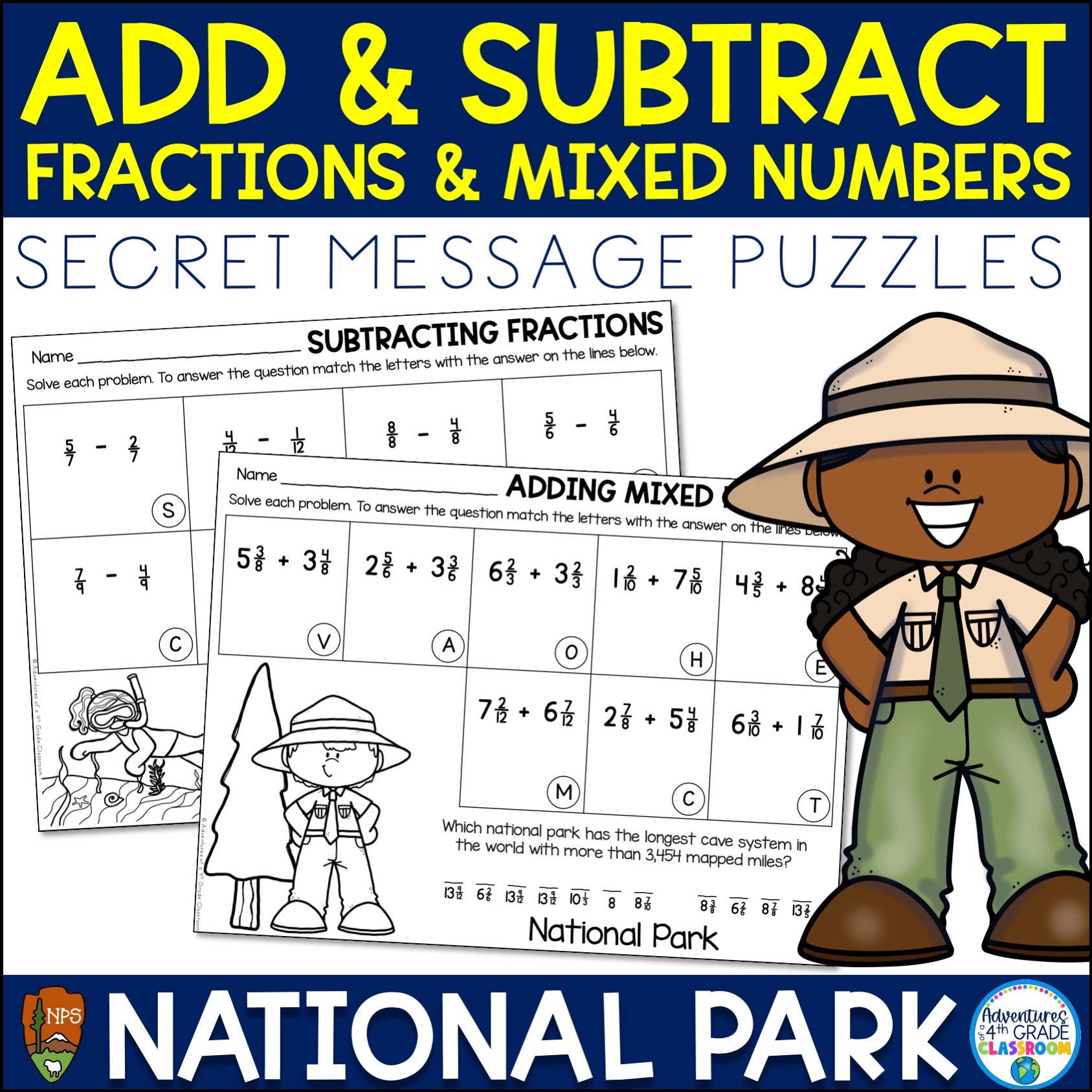 Adding Fractions Puzzle Worksheets