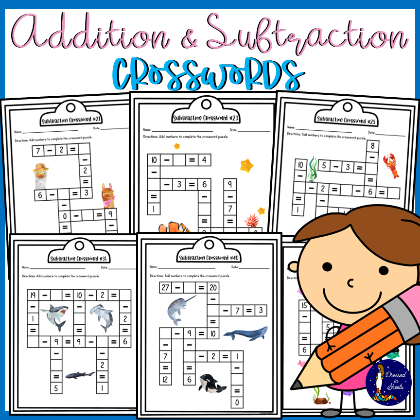 Addition And Subtraction Crosswords Made By Teachers