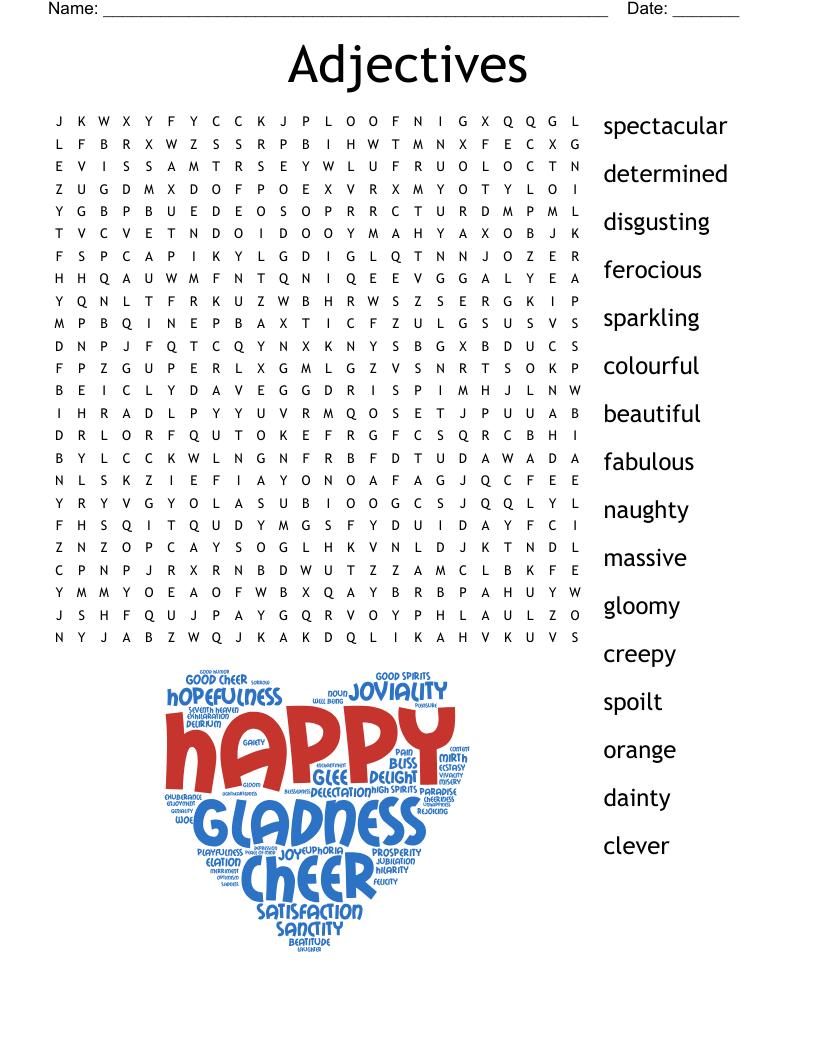 Adjectives Worksheets For Grade 5 Puzzle