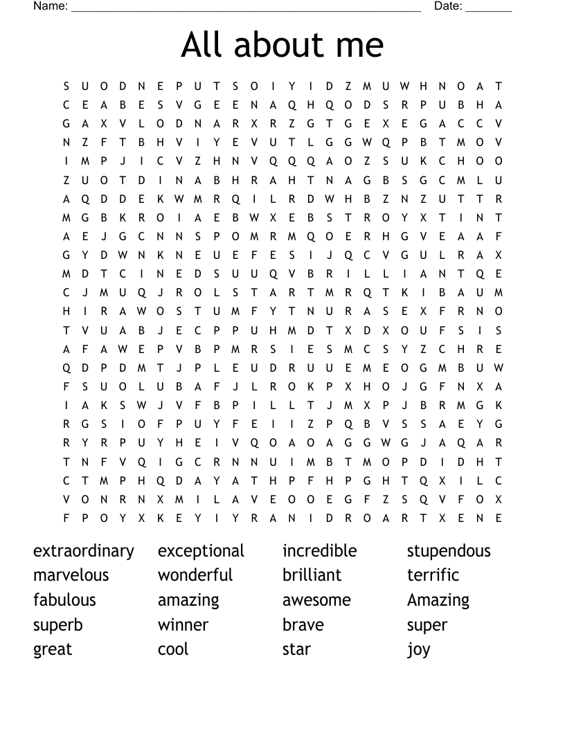 All About Me Puzzle Worksheet