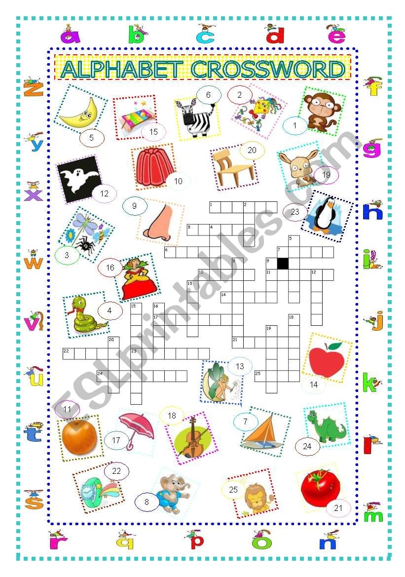Alphabet Crossword ESL Worksheet By Pepelie