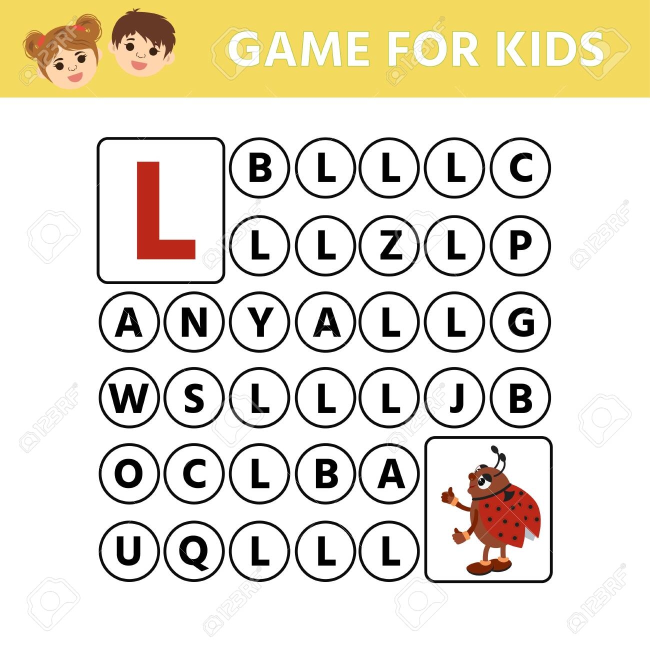 Alphabetic Labyrinth Puzzle Worksheet Learning A Letters Learning Alphabet Worksheet For Preschool Children Kids Vector Image Royalty Free SVG Cliparts Vectors And Stock Illustration Image 121327278 