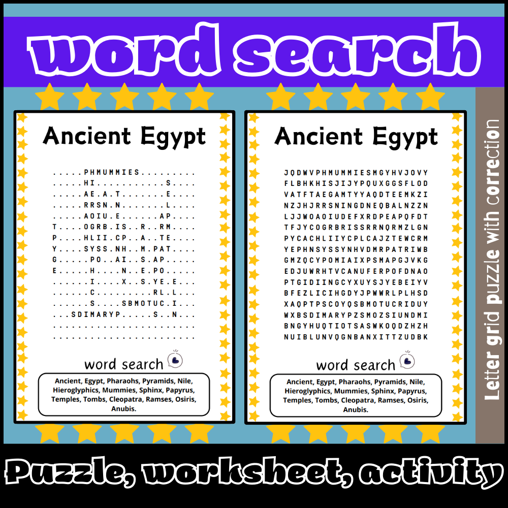 Ancient Egyptian Puzzle Worksheets