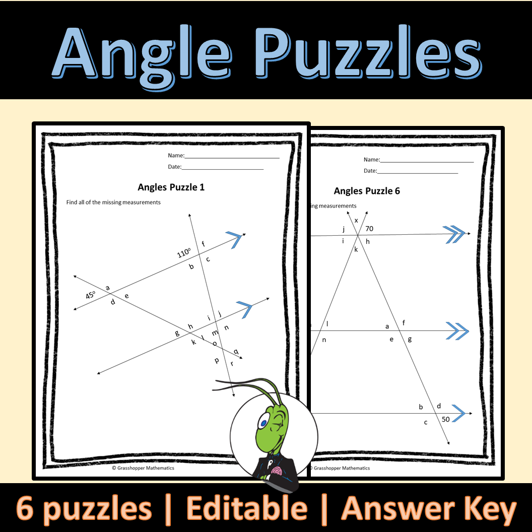 Angle Relationships Activity To Find Missing Angles In Puzzle Geometry Made By Teachers