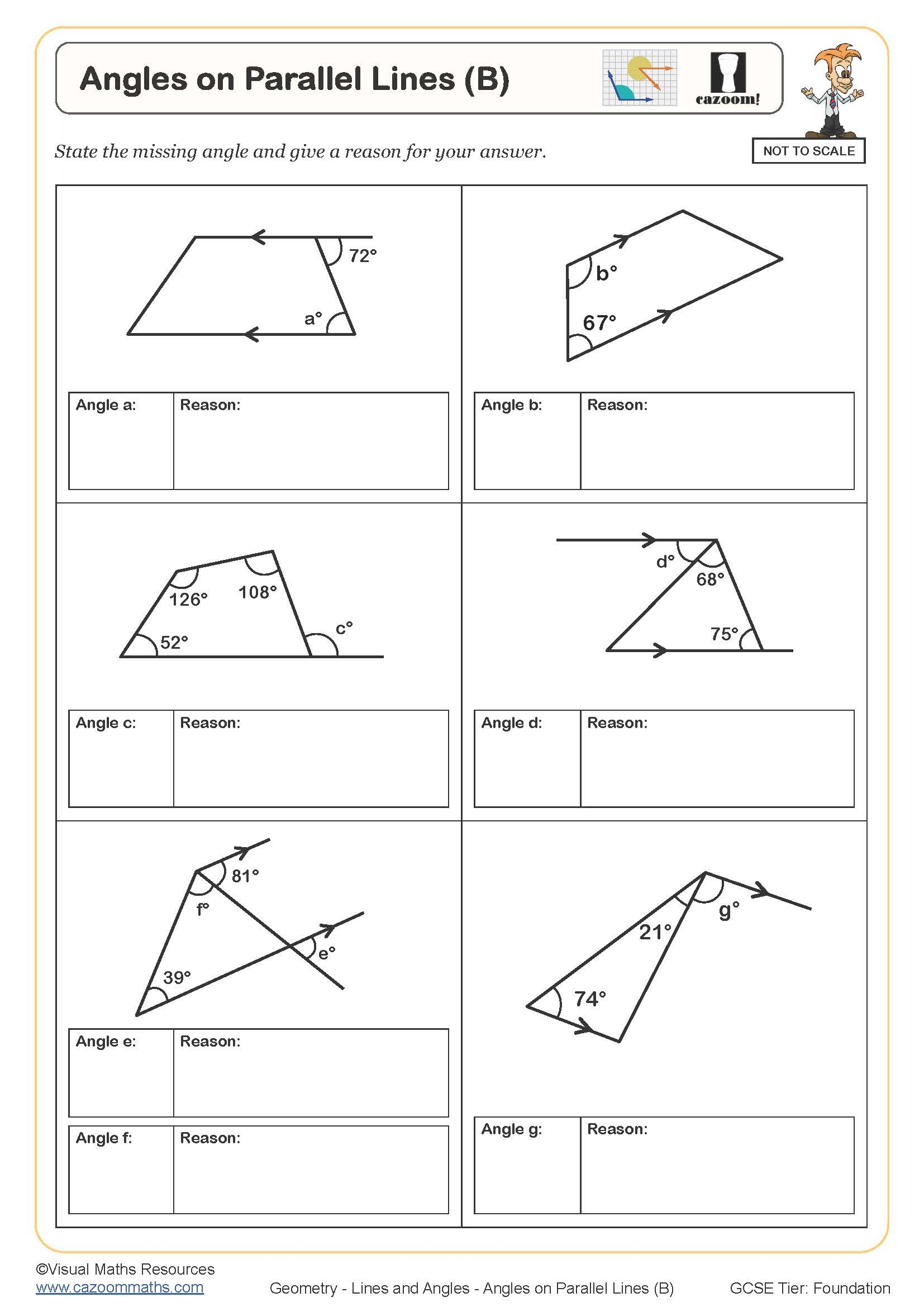 Missing Angle Puzzle Worksheets