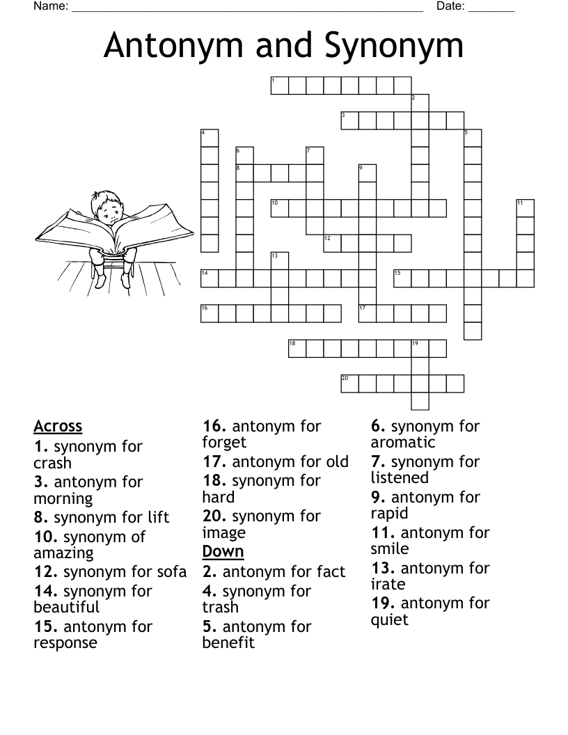 Antonym And Synonym Crossword WordMint