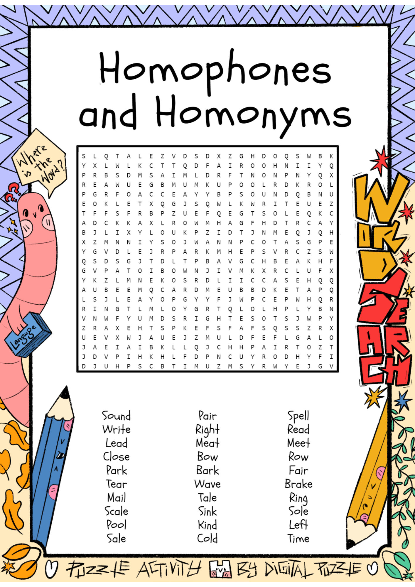 Antonyms Vocabulary Word Search Puzzle Worksheet Activity Made By Teachers