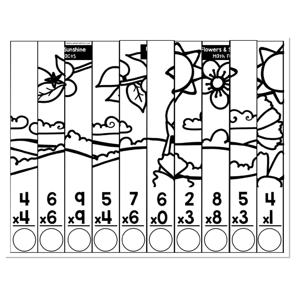 April Student Scrambled Math Puzzle Flowers And Sunshine Math 