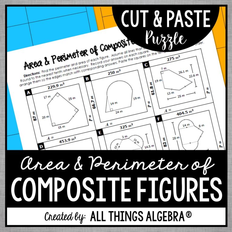 Area And Perimeter Of Composite Figures Cut U0026 Paste Puzzle