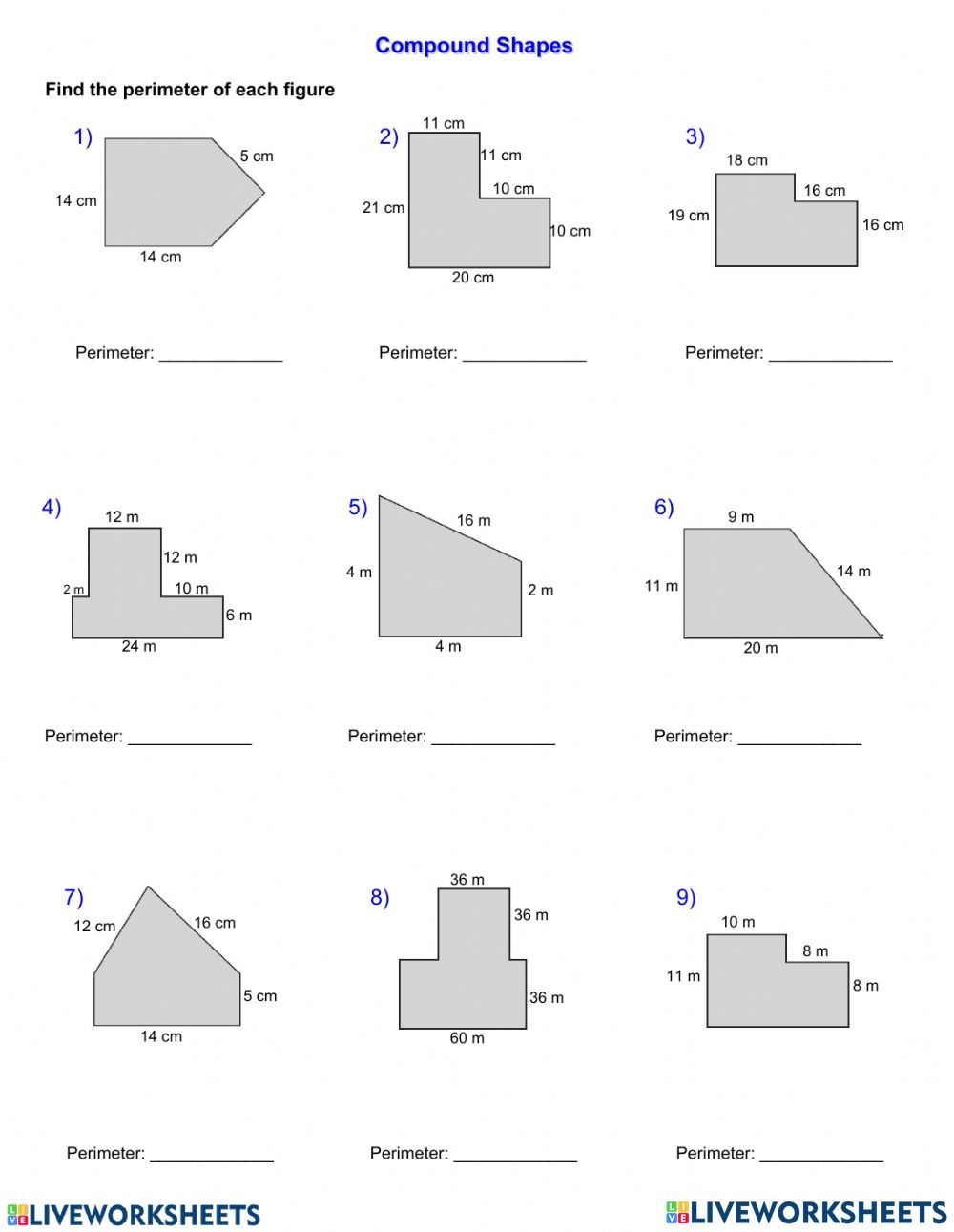 Composite Figure Puzzle Worksheets