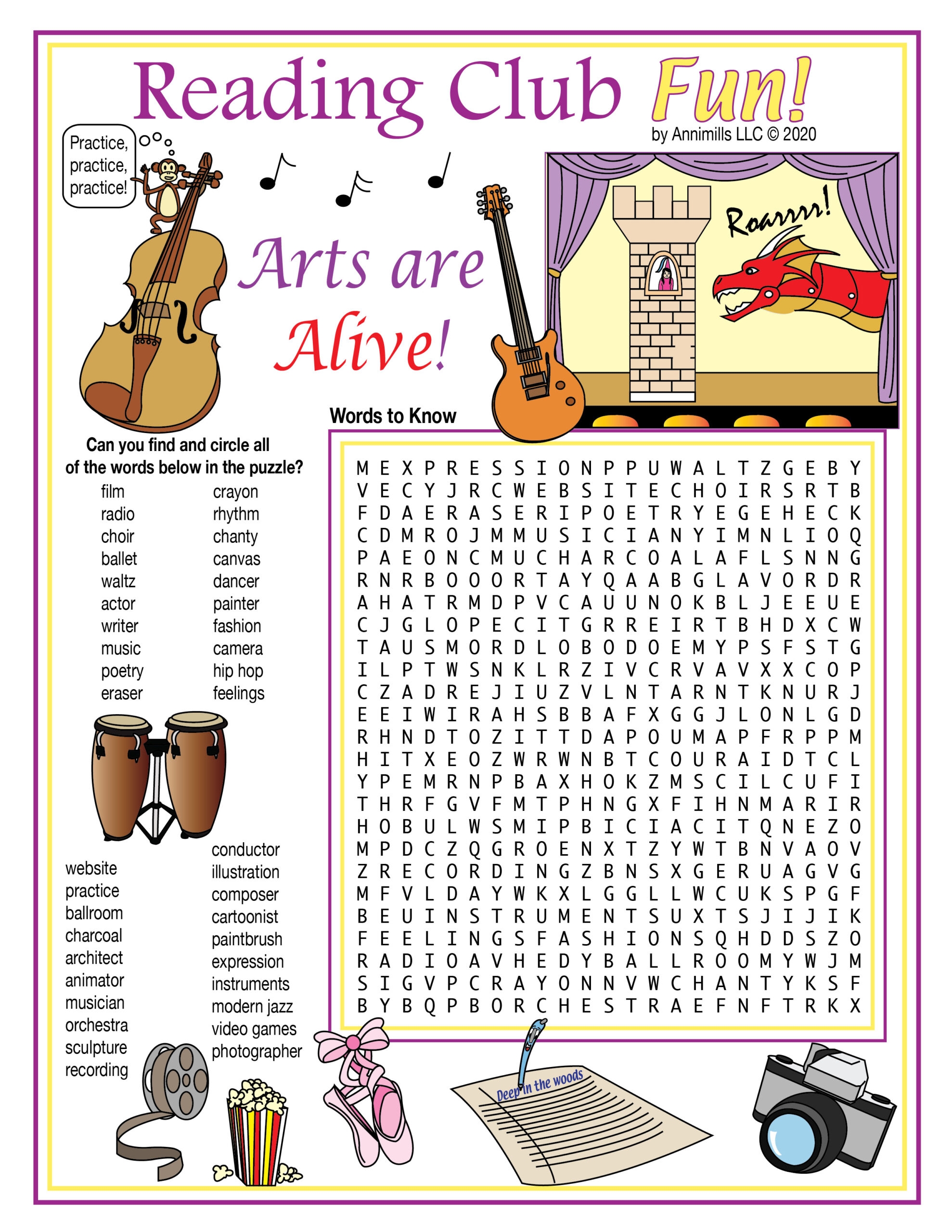 Art Printable Puzzles Music Dance Painting Crafts Writing Made By Teachers