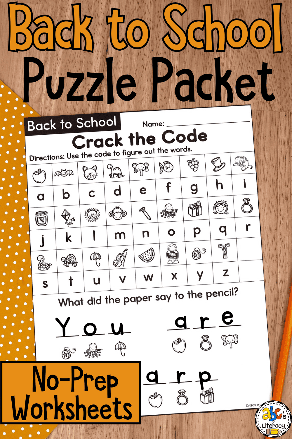 Back To School Puzzle Worksheets