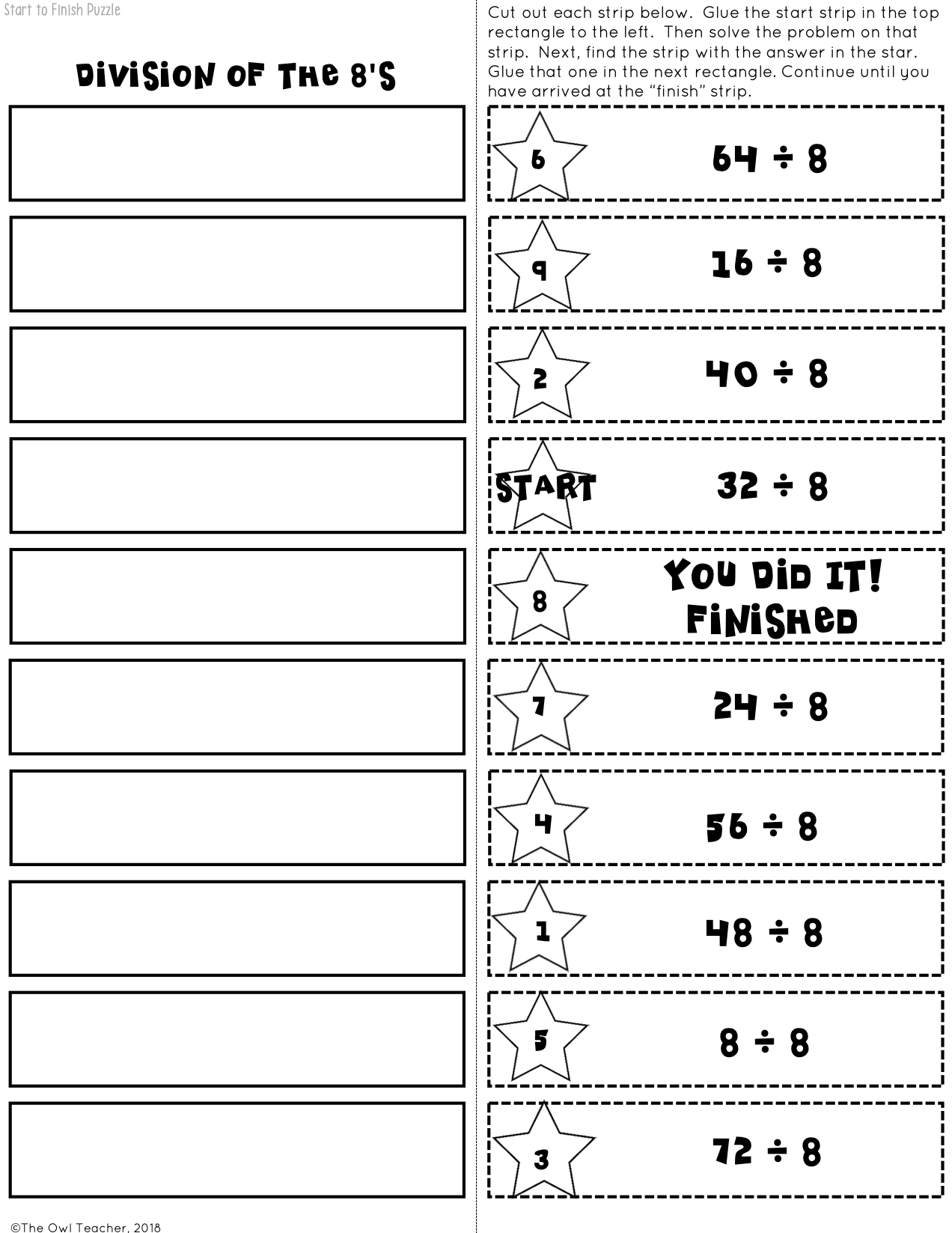 Basic Multiplication And Division Facts Start2Finish Puzzles 