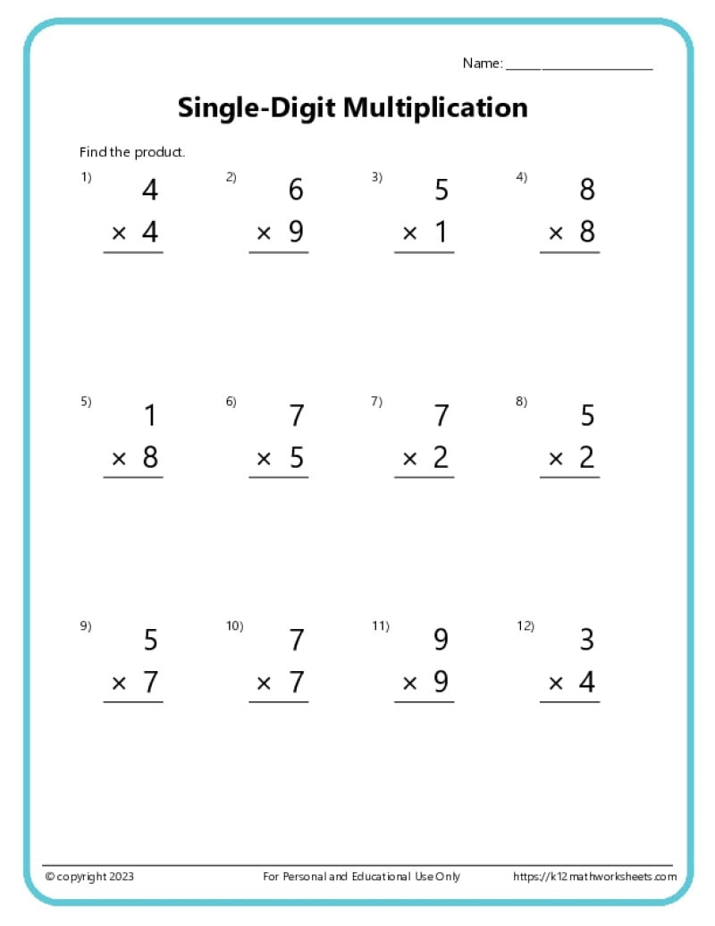 Multiplication Puzzles Worksheets