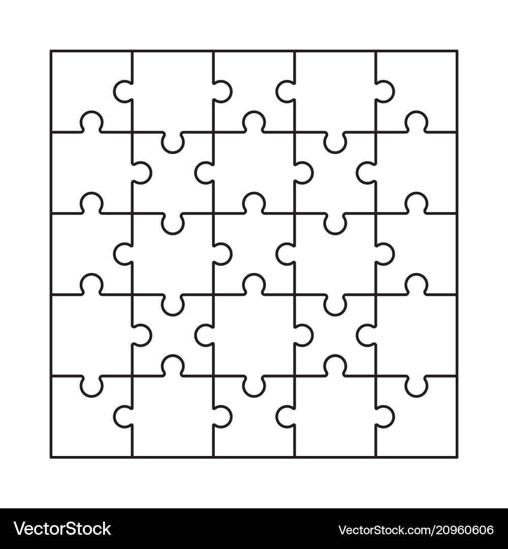 Blank Puzzle Grid Template Royalty Free Vector Image