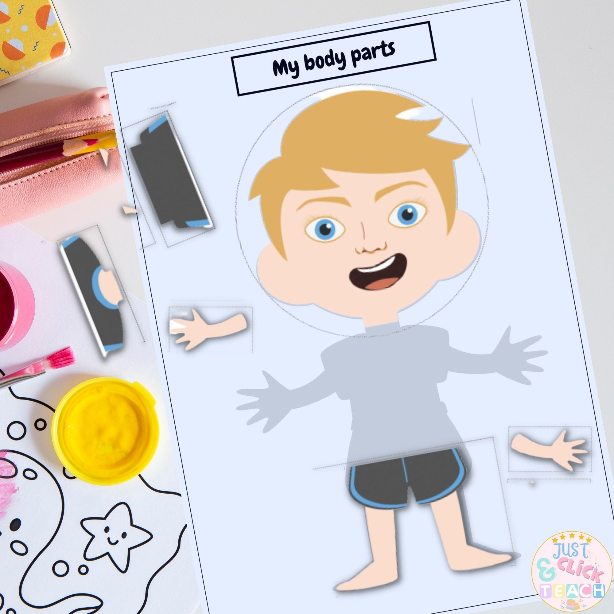 Body Parts Activities posters Puzzles worksheets All About Me Unit