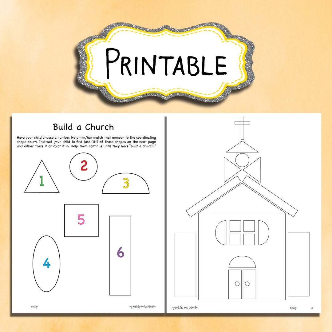 Build A Church Printable Worksheet For Kids NONDENOMINATIONAL CHRISTIAN Activity For Kids Sunday Activity Quiet Book Church For Kids Etsy Australia