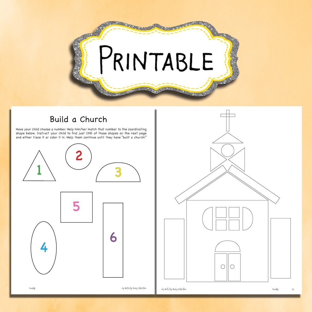 Build A Church Printable Worksheet For Kids NONDENOMINATIONAL CHRISTIAN Activity For Kids Sunday Activity Quiet Book Church For Kids Etsy Australia