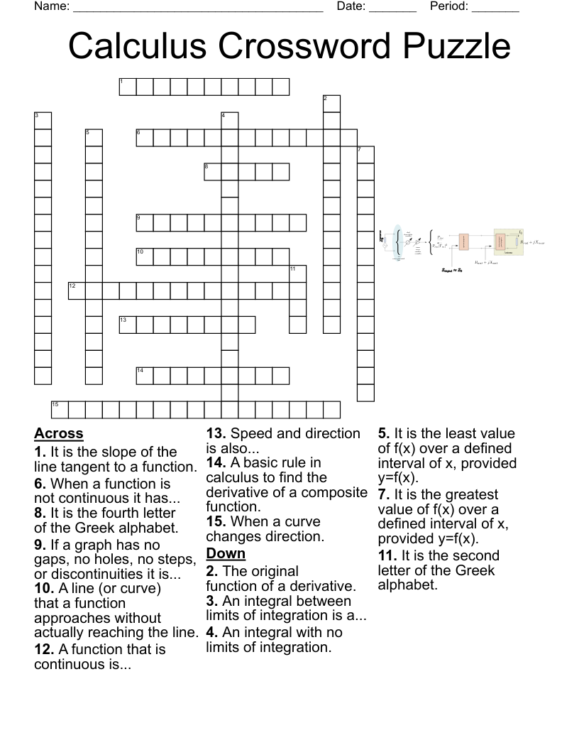 Calculus Puzzle Worksheet WordMint