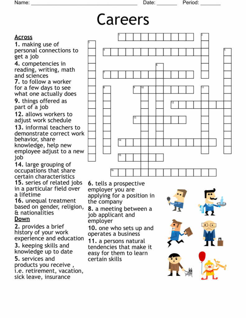 career-crossword-puzzle-worksheets-puzzle-worksheets-printable