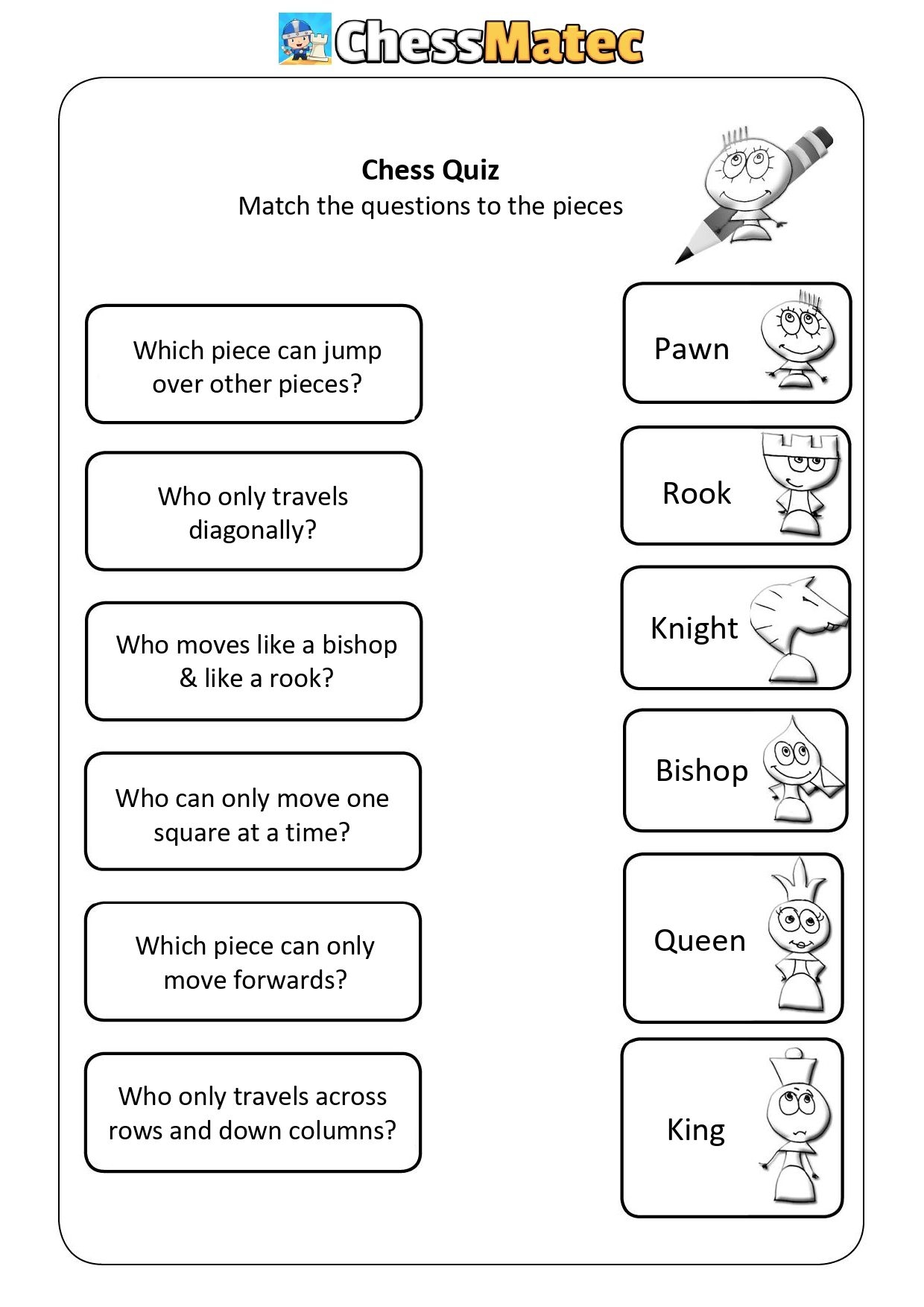 Chess Quiz Chess Worksheets Chess Learn Chess Chess Puzzles 