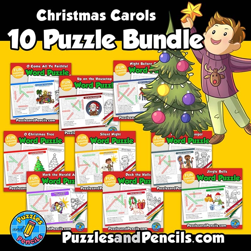 Christmas Carol Puzzle Worksheets