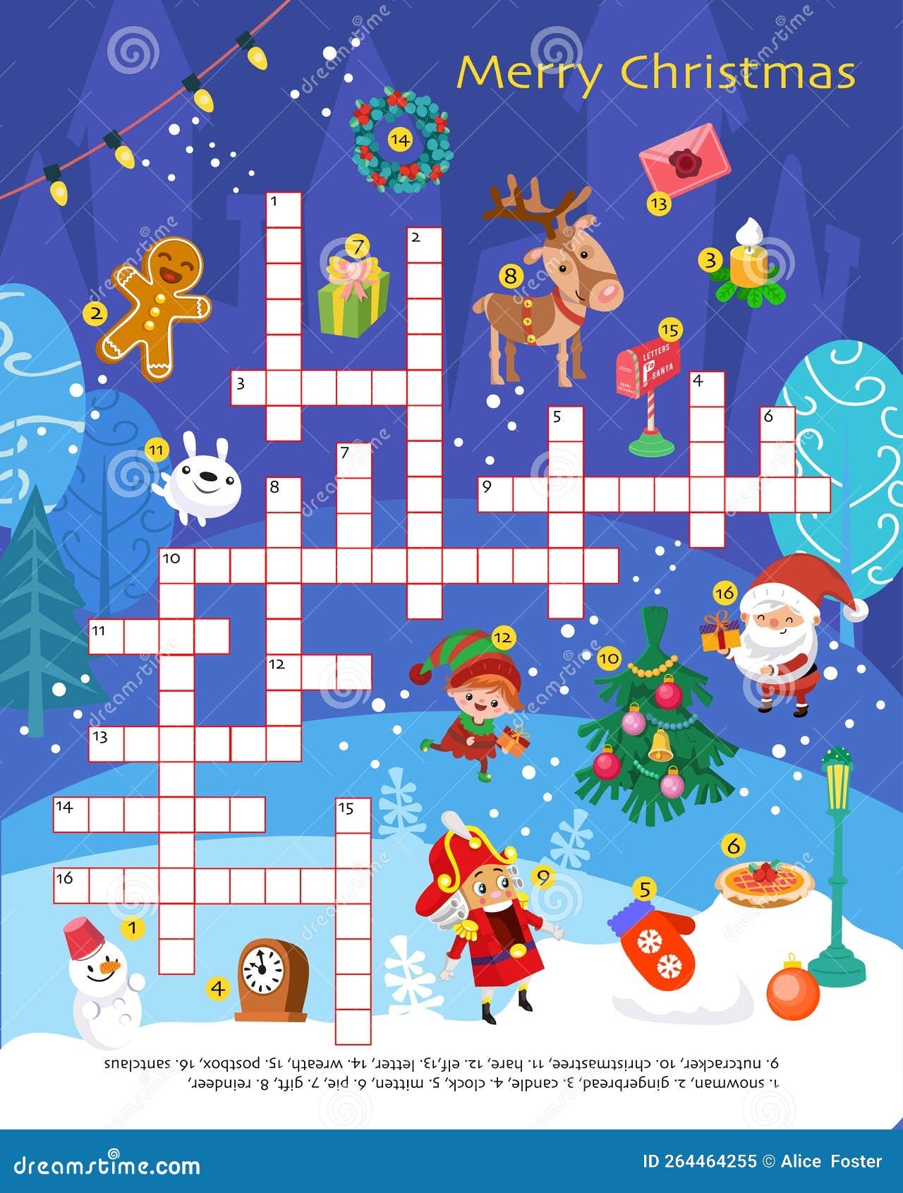 Christmas Worksheets Crossword Puzzles