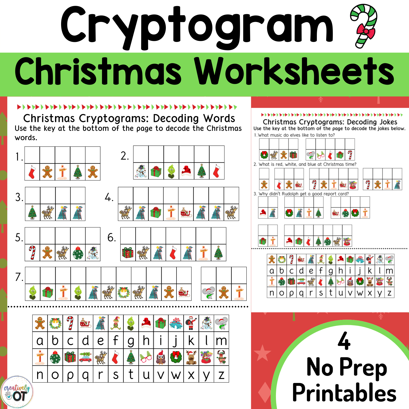 Christmas Cryptogram And Decoding Worksheets