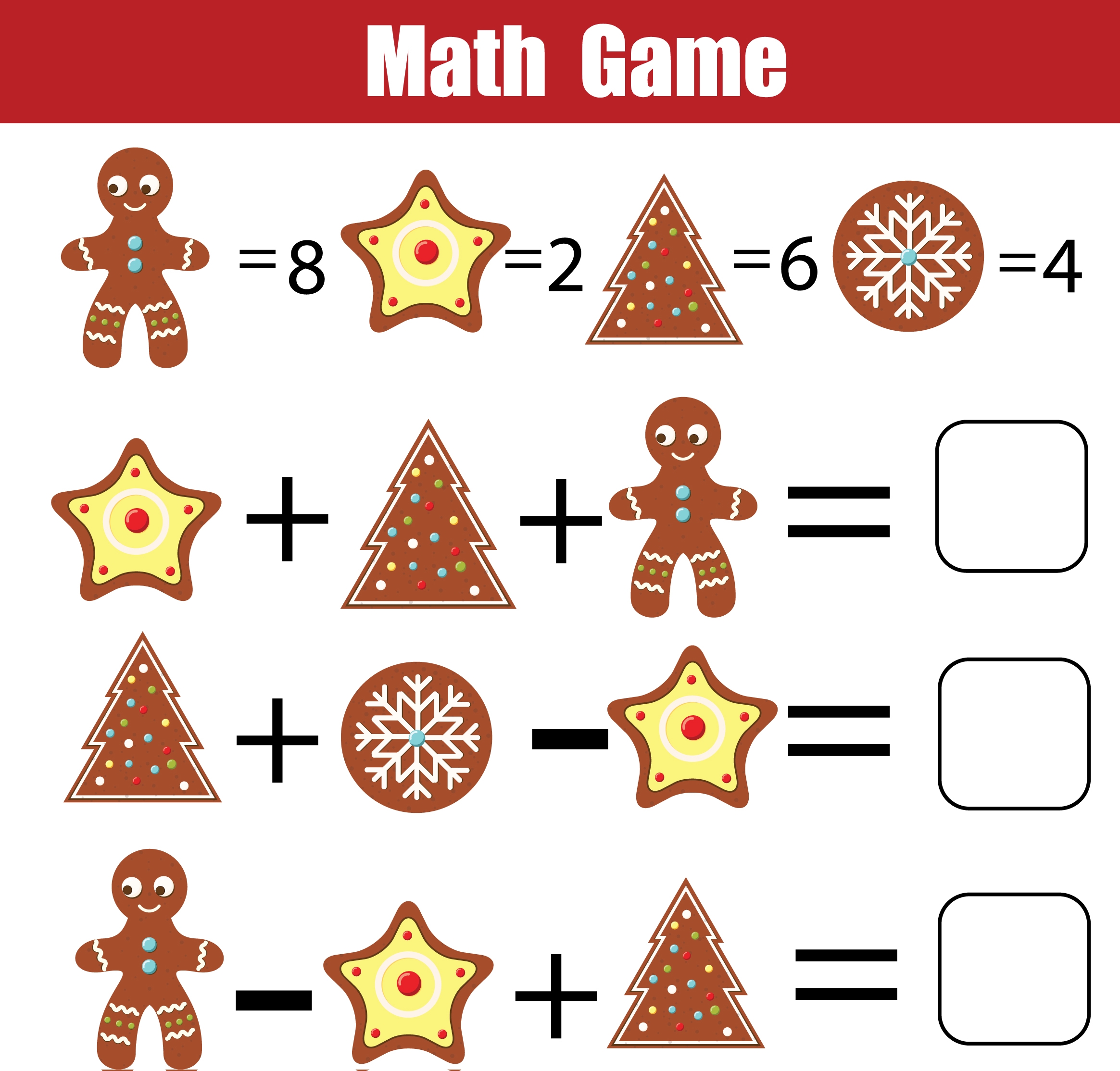 Christmas Maths Puzzles Worksheets