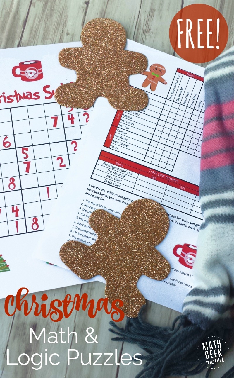 Christmas Math Puzzles For Kids FREE 