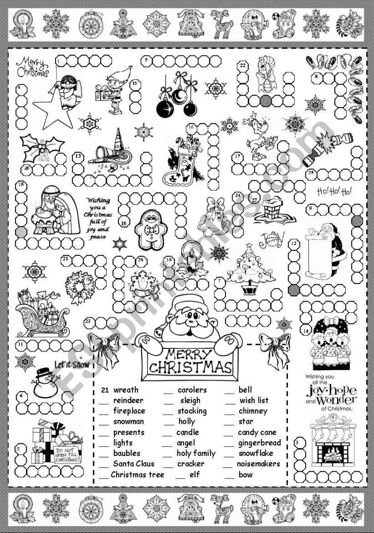 Christmas Puzzle ESL Worksheet By Silvanija