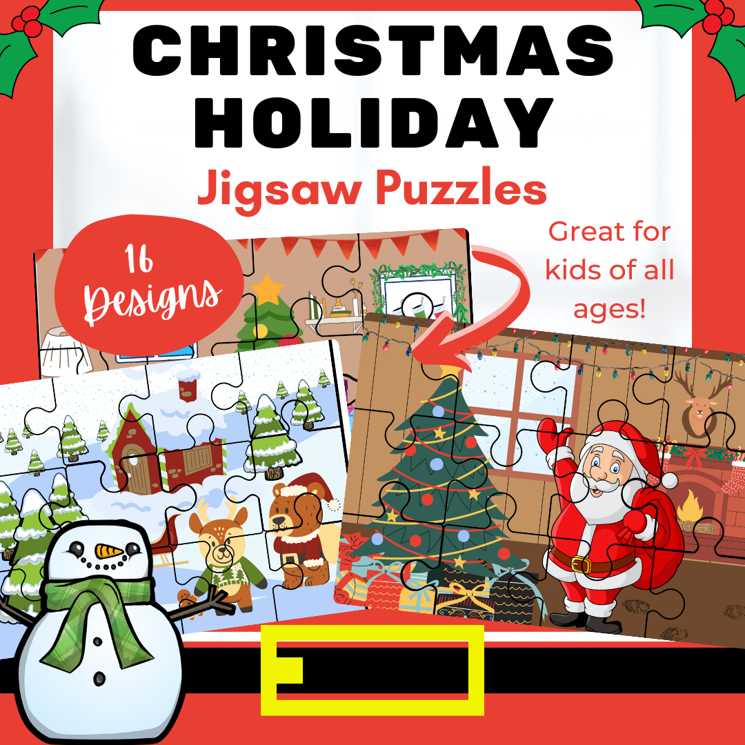 Christmas Puzzles Printable Activities 16 Sets Christmas Jigsaw Puzzles Made By Teachers