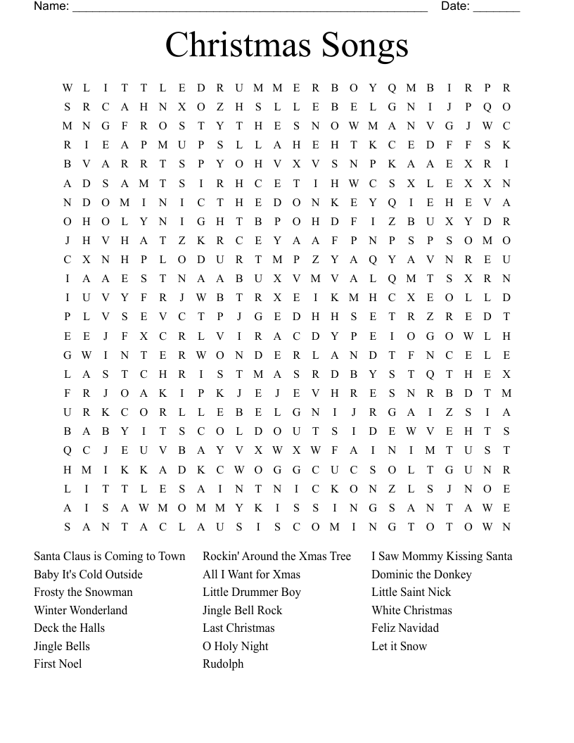 Christmas Music Puzzles Worksheets