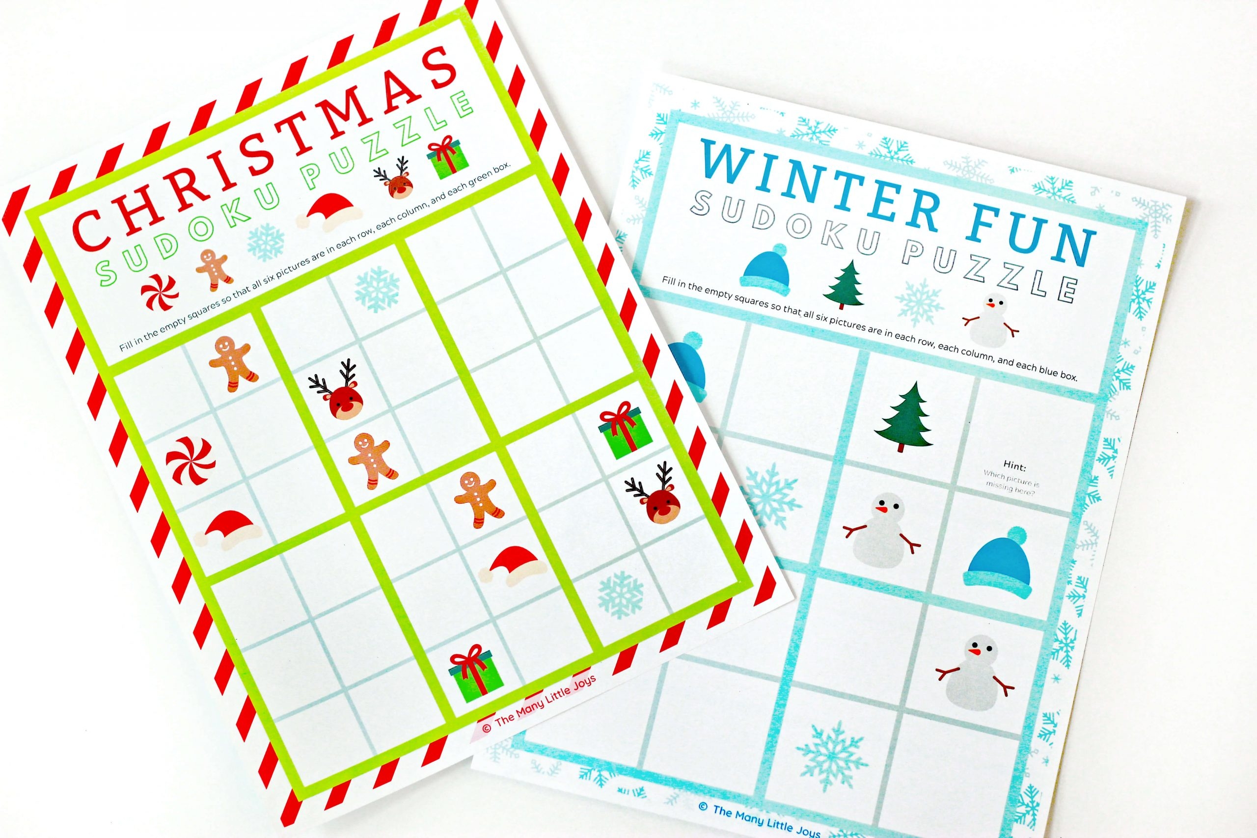Christmas Sudoku For Kids free Printable The Many Little Joys